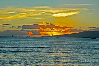 Usa Oahu Hawaii Sunset 0040