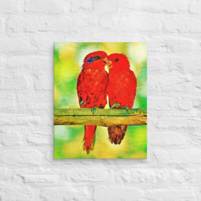 Canvas birds of the world parrot 0001 16″×20″