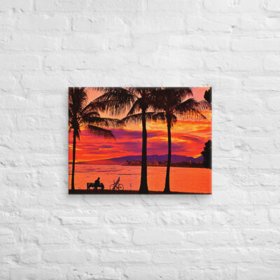 Canvas Us Oahu Hawaii Sunset 0008 18″×24″