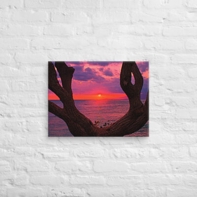 Canvas Us Oahu Hawaii Sunset 0003 18″×24″