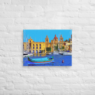 canvas-in-18x24-front-68f2772bbdf9f.jpg Canvas Malta Grand Harbor Tricity Bay Birgu And Senglea Islands 0002 18″×24″
