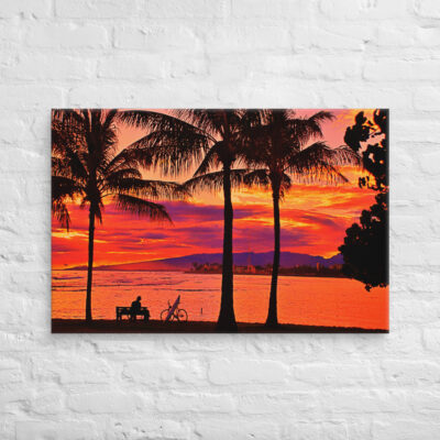 Canvas Us Oahu Hawaii Sunset 0008 24″×36″