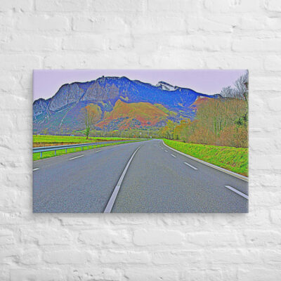 Canvas France Pau Pyrenees Mountains 0001 24″×36″