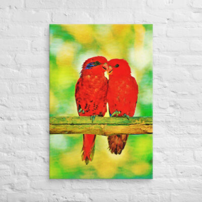 Canvas birds of the world parrot 0001 24″×36″