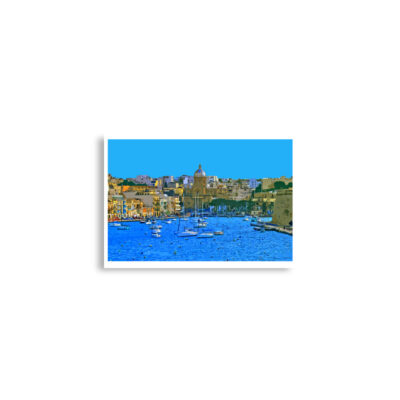 Poster print Malta Grand Harbor Tricity Bay Birgu And Senglea Islands 0003x 0002x (42×59.4 cm)