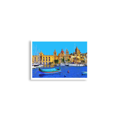Poster print Malta Grand Harbor Tricity Bay Birgu And Senglea Islands 0002x 0002x (42×59.4 cm)