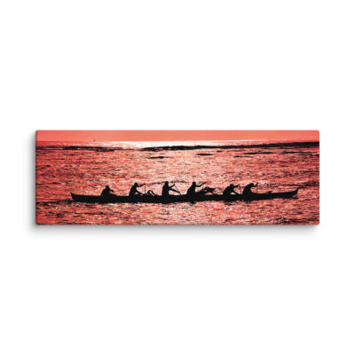Canvas Hawaii canoe paddling 0011 12″×36″