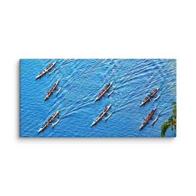 Canvas Hawaii canoe paddling 0001 16″×32″