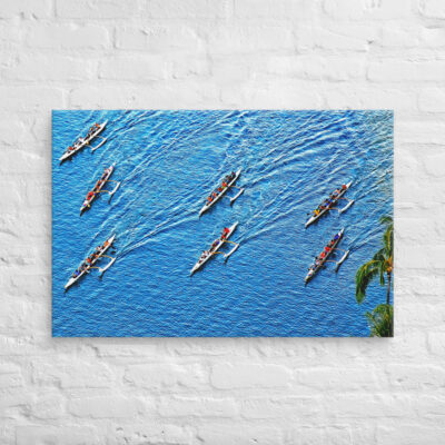 Canvas Hawaii canoe paddling 0001 24″×36″