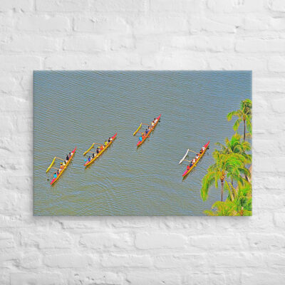 Canvas Hawaii canoe paddling 0006 24″×36″