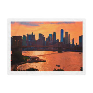 Indoor wall tapestry New York City  Skyline sunset  1  26″×36″