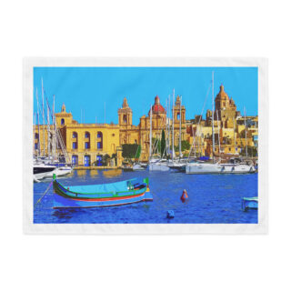 Indoor wall tapestry Malta Grand Harbor  Birgu 1  26″×36″