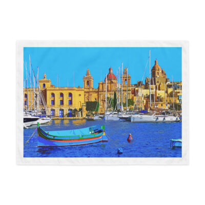 Indoor wall tapestry Malta Grand Harbor  Birgu 1  26″×36″