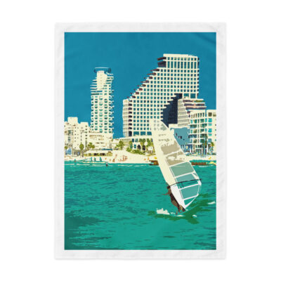 Indoor wall tapestry israel surf tel aviv 1  26″×36″