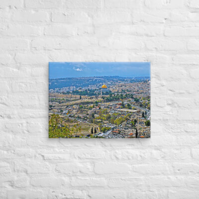 Canvas Jerusalem Old City View From Mt Scopus 0001 18″×24″