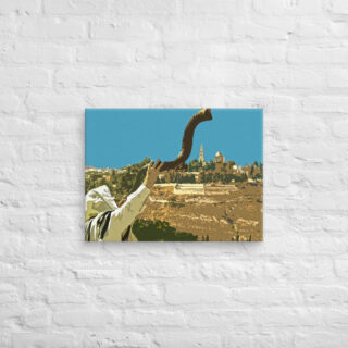 Canvas jerusalem blow the shofar in zion 0001  18″×24″