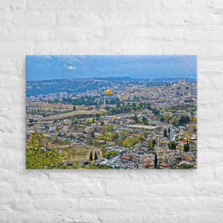 Canvas Jerusalem Old City View From Mt Scopus 0001 24″×36″