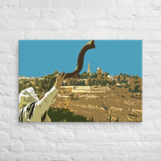 Canvas jerusalem blow the shofar in zion 0001  24″×36″