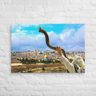 Canvas jerusalem blow the shofar in zion 0002  24″×36″