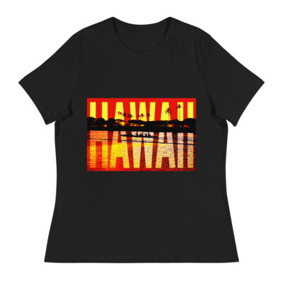 Women's Relaxed T-Shirt world t-shirt USA Hawaii 002