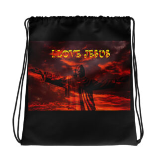Black Glossy Mug I LOVE JESUS 001
