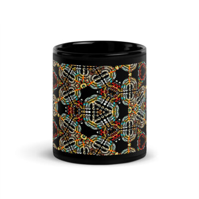 Black Glossy Mug menorah Israel 001