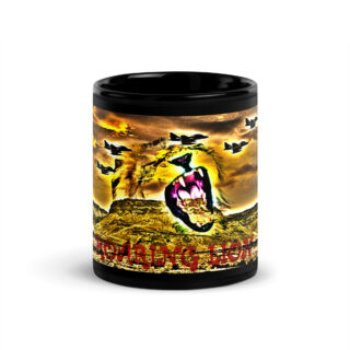 Black Glossy Mug ROARING LION Israel 002