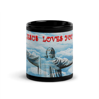 Black Glossy Mug I LOVE JESUS 001