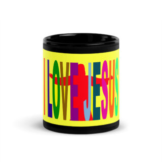Black Glossy Mug I LOVE JESUS 006