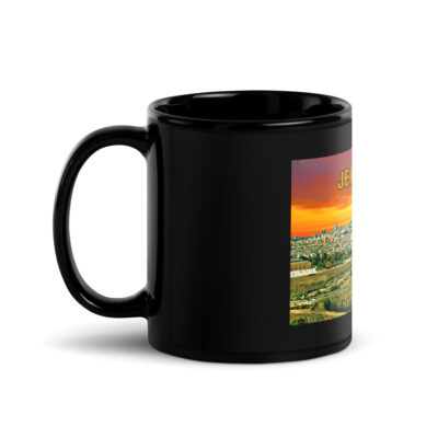 Black Glossy Mug Jerusalem Israel 002