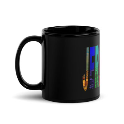 Black Glossy Mug Jerusalem Israel 005