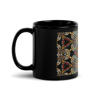 Black Glossy Mug menorah Israel 001
