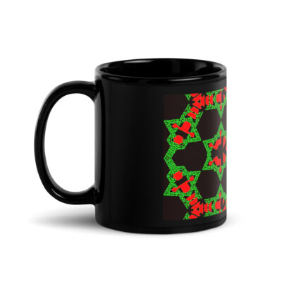Black Glossy Mug star of David Israel 001