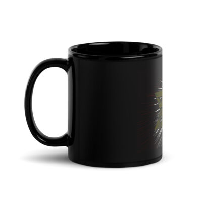 Black Glossy Mug star of David Israel 004