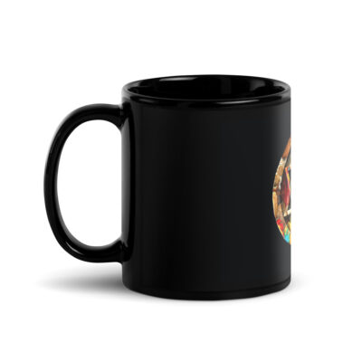 Black Glossy Mug star of David Israel 005