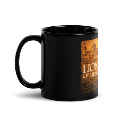 Black Glossy Mug lion of Judah Israel 001