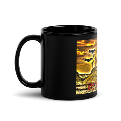 Black Glossy Mug ROARING LION Israel 001
