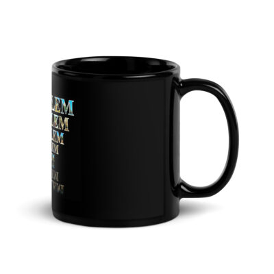 Black Glossy Mug Jerusalem Israel 004