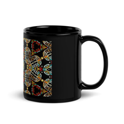 Black Glossy Mug menorah Israel 001