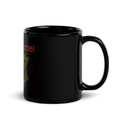 Black Glossy Mug star of David Israel 004
