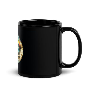 Black Glossy Mug star of David Israel 005