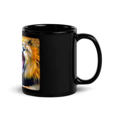 Black Glossy Mug lion of Judah Israel 001