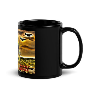 Black Glossy Mug ROARING LION Israel 002