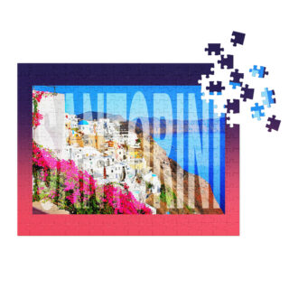 Jigsaw puzzle with tin world travel greece santorini 001
