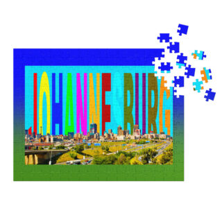 Jigsaw puzzle with tin world travel South Africa Johannesburg 001