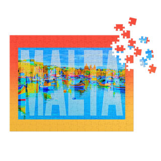 Jigsaw puzzle with tin world travel Malta Marsaxlokk 001