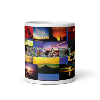 White glossy mug Israel 007