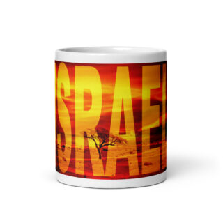 White glossy mug Israel 008