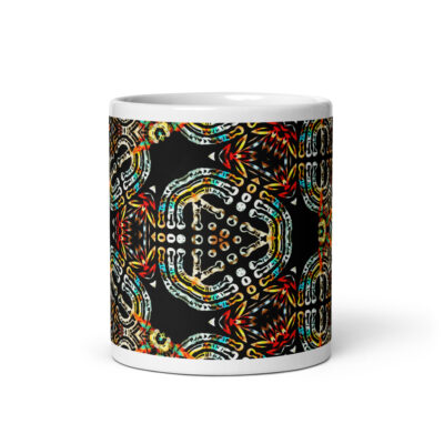 White glossy mug menorah Israel 001