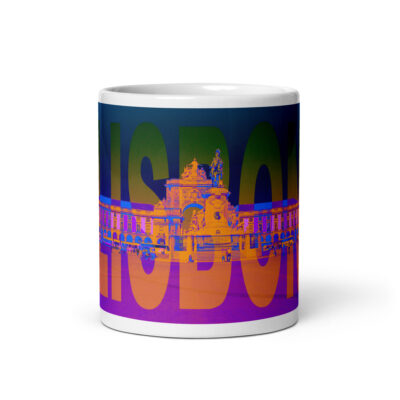 White glossy mug world travel Portugal Lisbon 001